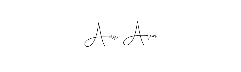 How to make Arifa Alom name signature. Use Andilay-7BmLP style for creating short signs online. This is the latest handwritten sign. Arifa Alom signature style 4 images and pictures png