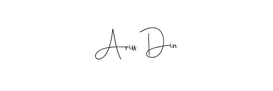 The best way (Andilay-7BmLP) to make a short signature is to pick only two or three words in your name. The name Ariff Din include a total of six letters. For converting this name. Ariff Din signature style 4 images and pictures png