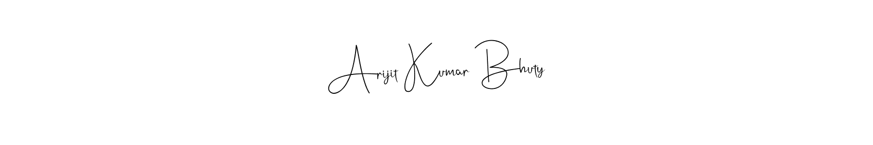 How to make Arijit Kumar Bhuty name signature. Use Andilay-7BmLP style for creating short signs online. This is the latest handwritten sign. Arijit Kumar Bhuty signature style 4 images and pictures png