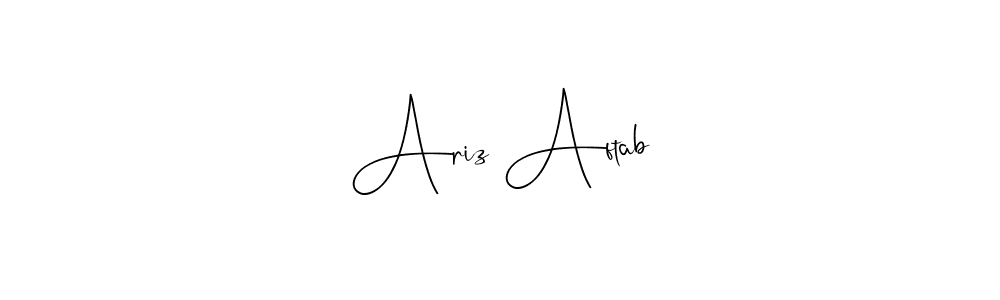 Similarly Andilay-7BmLP is the best handwritten signature design. Signature creator online .You can use it as an online autograph creator for name Ariz Aftab. Ariz Aftab signature style 4 images and pictures png