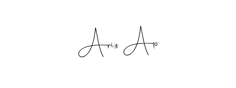 The best way (Andilay-7BmLP) to make a short signature is to pick only two or three words in your name. The name Ariz Alo include a total of six letters. For converting this name. Ariz Alo signature style 4 images and pictures png
