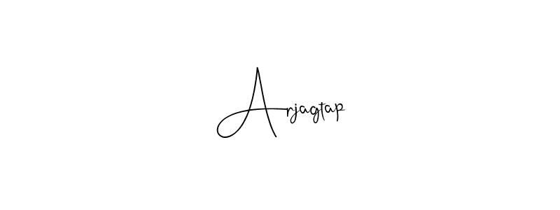 How to make Arjagtap name signature. Use Andilay-7BmLP style for creating short signs online. This is the latest handwritten sign. Arjagtap signature style 4 images and pictures png