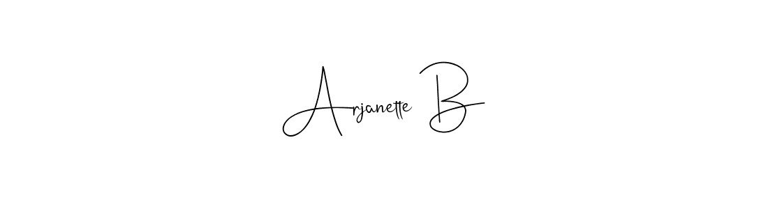 Use a signature maker to create a handwritten signature online. With this signature software, you can design (Andilay-7BmLP) your own signature for name Arjanette B. Arjanette B signature style 4 images and pictures png