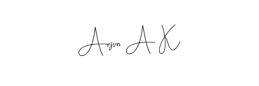 Use a signature maker to create a handwritten signature online. With this signature software, you can design (Andilay-7BmLP) your own signature for name Arjun A K. Arjun A K signature style 4 images and pictures png