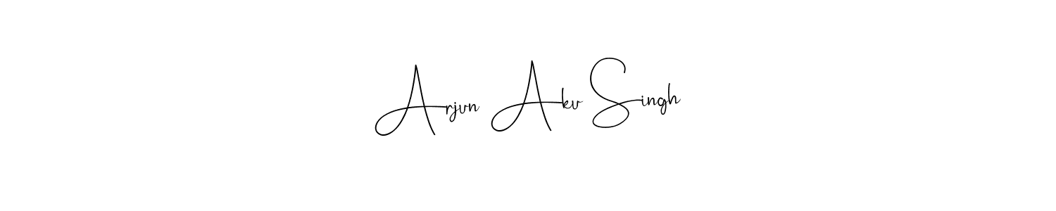 The best way (Andilay-7BmLP) to make a short signature is to pick only two or three words in your name. The name Arjun Aku Singh include a total of six letters. For converting this name. Arjun Aku Singh signature style 4 images and pictures png