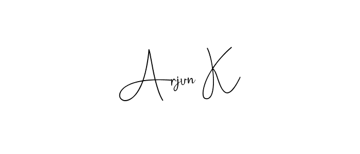 Andilay-7BmLP is a professional signature style that is perfect for those who want to add a touch of class to their signature. It is also a great choice for those who want to make their signature more unique. Get Arjun K name to fancy signature for free. Arjun K signature style 4 images and pictures png