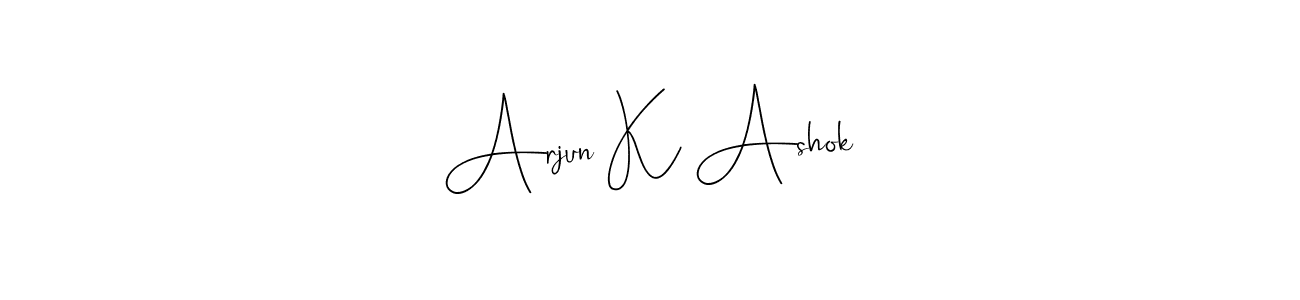 The best way (Andilay-7BmLP) to make a short signature is to pick only two or three words in your name. The name Arjun K Ashok include a total of six letters. For converting this name. Arjun K Ashok signature style 4 images and pictures png