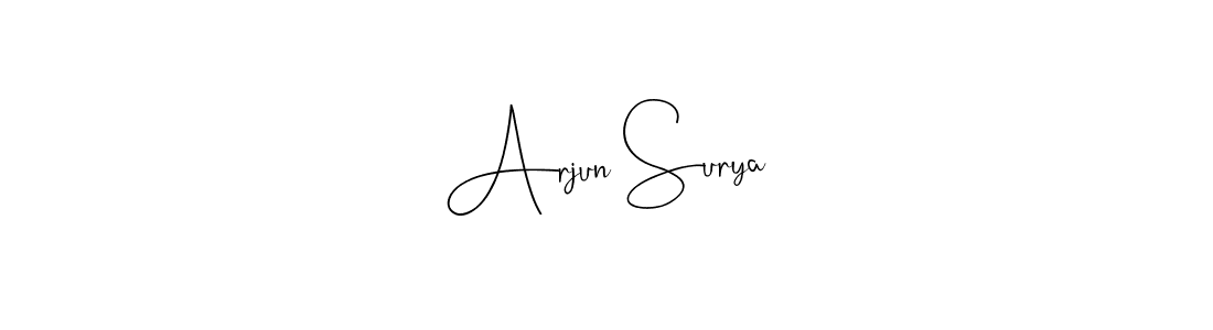 You should practise on your own different ways (Andilay-7BmLP) to write your name (Arjun Surya) in signature. don't let someone else do it for you. Arjun Surya signature style 4 images and pictures png