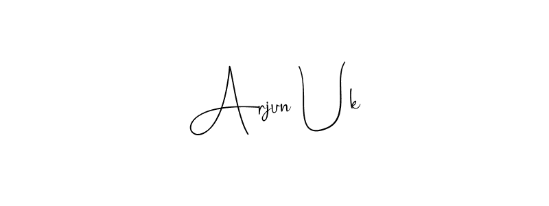 Andilay-7BmLP is a professional signature style that is perfect for those who want to add a touch of class to their signature. It is also a great choice for those who want to make their signature more unique. Get Arjun Uk name to fancy signature for free. Arjun Uk signature style 4 images and pictures png