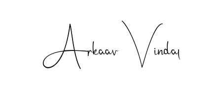 Master the art of signing with Arkaav Vindal written in fluent Andilay-7BmLP script. A great template to practice and refine your handwriting. Arkaav Vindal signature style 4 images and pictures png