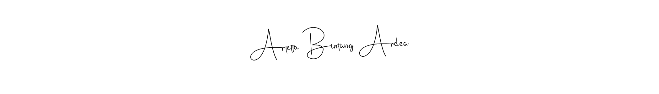 The best way (Andilay-7BmLP) to make a short signature is to pick only two or three words in your name. The name Arletta Bintang Ardea include a total of six letters. For converting this name. Arletta Bintang Ardea signature style 4 images and pictures png