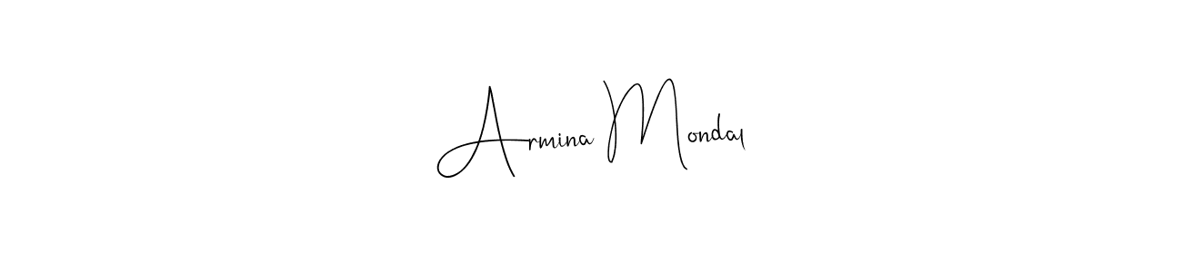 You should practise on your own different ways (Andilay-7BmLP) to write your name (Armina Mondal) in signature. don't let someone else do it for you. Armina Mondal signature style 4 images and pictures png