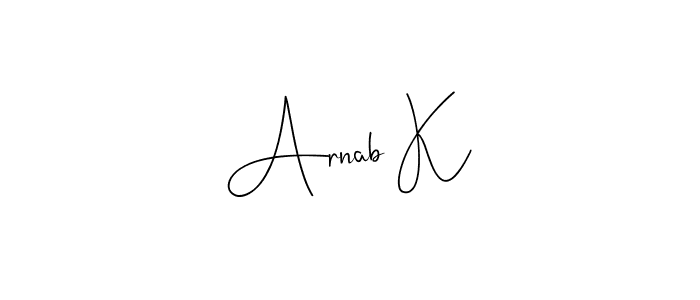 Make a beautiful signature design for name Arnab K. Use this online signature maker to create a handwritten signature for free. Arnab K signature style 4 images and pictures png