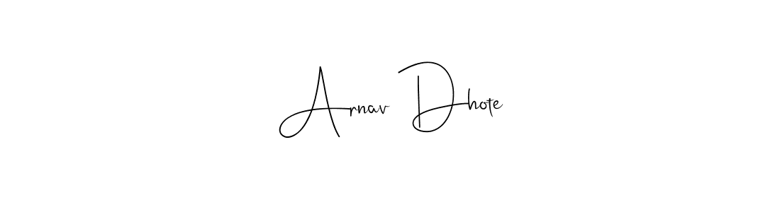 The best way (Andilay-7BmLP) to make a short signature is to pick only two or three words in your name. The name Arnav Dhote include a total of six letters. For converting this name. Arnav Dhote signature style 4 images and pictures png