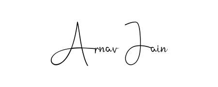 The Andilay-7BmLP font transforms the name Arnav Jain into an executive sign with sharp precision and distinguished character. Arnav Jain signature style 4 images and pictures png