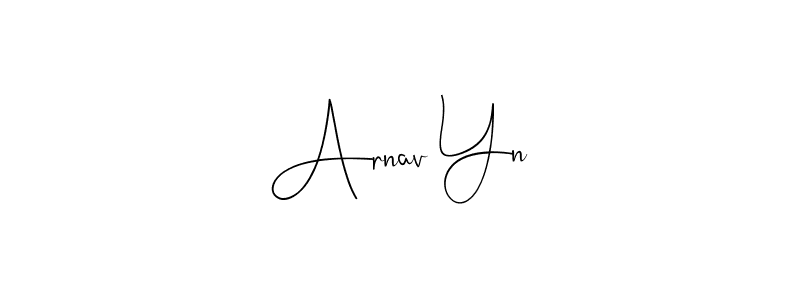 The best way (Andilay-7BmLP) to make a short signature is to pick only two or three words in your name. The name Arnav Yn include a total of six letters. For converting this name. Arnav Yn signature style 4 images and pictures png