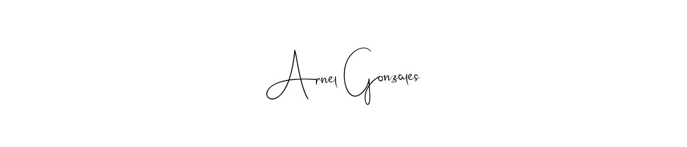 Create a beautiful signature design for name Arnel Gonzales. With this signature (Andilay-7BmLP) fonts, you can make a handwritten signature for free. Arnel Gonzales signature style 4 images and pictures png