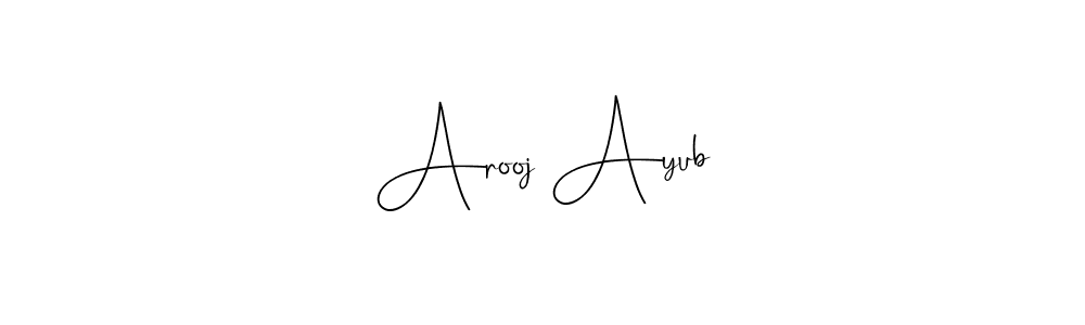 if you are searching for the best signature style for your name Arooj Ayub. so please give up your signature search. here we have designed multiple signature styles  using Andilay-7BmLP. Arooj Ayub signature style 4 images and pictures png