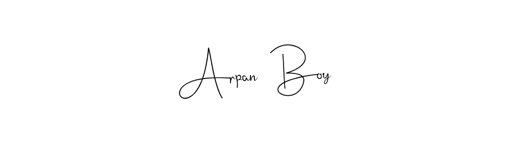 The best way (Andilay-7BmLP) to make a short signature is to pick only two or three words in your name. The name Arpan  Boy include a total of six letters. For converting this name. Arpan  Boy signature style 4 images and pictures png