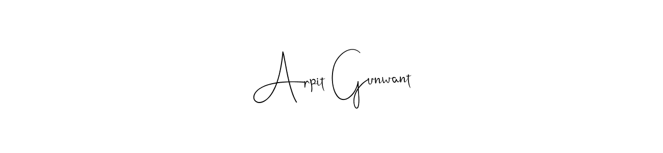 Make a beautiful signature design for name Arpit Gunwant. With this signature (Andilay-7BmLP) style, you can create a handwritten signature for free. Arpit Gunwant signature style 4 images and pictures png