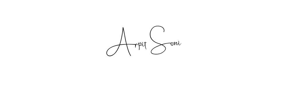 Create a beautiful signature design for name Arpit Soni. With this signature (Andilay-7BmLP) fonts, you can make a handwritten signature for free. Arpit Soni signature style 4 images and pictures png