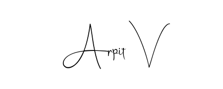 Explore multiple handwriting variations for Arpit V including this stunning Andilay-7BmLP design. Free to use across all platforms. Arpit V signature style 4 images and pictures png