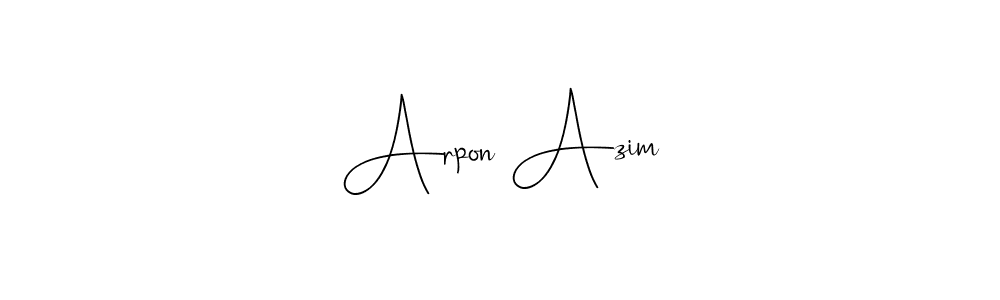 Here are the top 10 professional signature styles for the name Arpon Azim. These are the best autograph styles you can use for your name. Arpon Azim signature style 4 images and pictures png