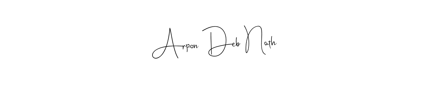 Also You can easily find your signature by using the search form. We will create Arpon Deb Nath name handwritten signature images for you free of cost using Andilay-7BmLP sign style. Arpon Deb Nath signature style 4 images and pictures png