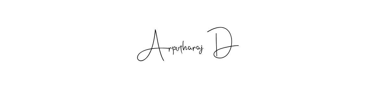 Andilay-7BmLP is a professional signature style that is perfect for those who want to add a touch of class to their signature. It is also a great choice for those who want to make their signature more unique. Get Arputharaj D name to fancy signature for free. Arputharaj D signature style 4 images and pictures png
