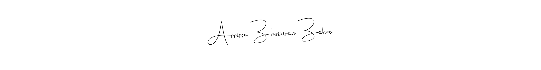 Once you've used our free online signature maker to create your best signature Andilay-7BmLP style, it's time to enjoy all of the benefits that Arrissa Zhufairah Zahra name signing documents. Arrissa Zhufairah Zahra signature style 4 images and pictures png