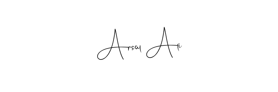 You can use this online signature creator to create a handwritten signature for the name Arsal Ali. This is the best online autograph maker. Arsal Ali signature style 4 images and pictures png