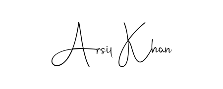 Make a beautiful signature design for name Arsil Khan. Use this online signature maker to create a handwritten signature for free. Arsil Khan signature style 4 images and pictures png