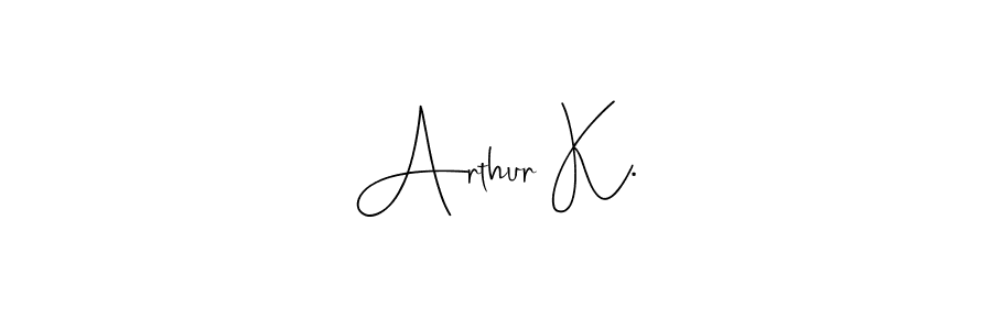 This is the best signature style for the Arthur K. name. Also you like these signature font (Andilay-7BmLP). Mix name signature. Arthur K. signature style 4 images and pictures png