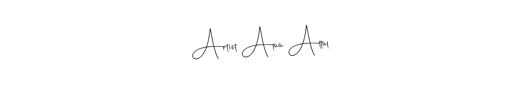 Andilay-7BmLP is a professional signature style that is perfect for those who want to add a touch of class to their signature. It is also a great choice for those who want to make their signature more unique. Get Artist Alaa Attal name to fancy signature for free. Artist Alaa Attal signature style 4 images and pictures png