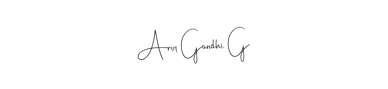Andilay-7BmLP is a professional signature style that is perfect for those who want to add a touch of class to their signature. It is also a great choice for those who want to make their signature more unique. Get Arul Gandhi G name to fancy signature for free. Arul Gandhi G signature style 4 images and pictures png