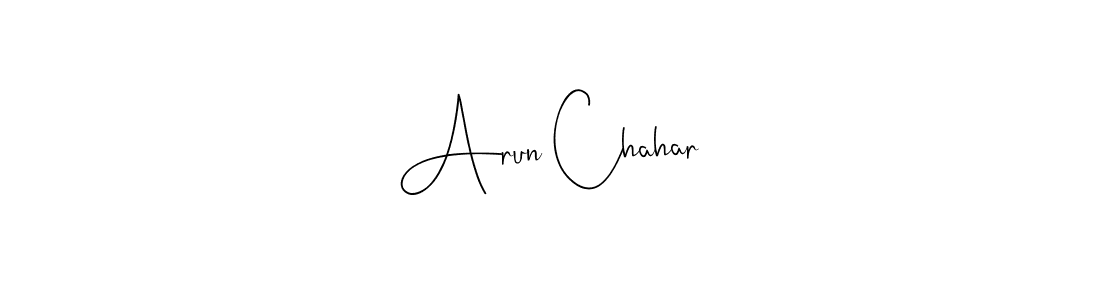 How to make Arun Chahar signature? Andilay-7BmLP is a professional autograph style. Create handwritten signature for Arun Chahar name. Arun Chahar signature style 4 images and pictures png