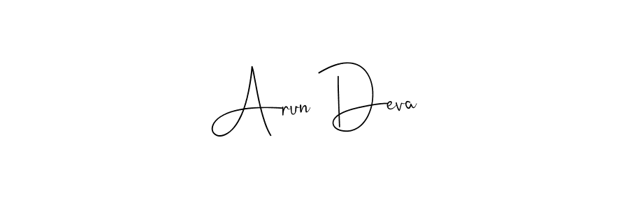 The best way (Andilay-7BmLP) to make a short signature is to pick only two or three words in your name. The name Arun Deva include a total of six letters. For converting this name. Arun Deva signature style 4 images and pictures png