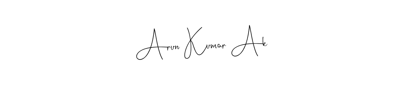 Also You can easily find your signature by using the search form. We will create Arun Kumar Ak name handwritten signature images for you free of cost using Andilay-7BmLP sign style. Arun Kumar Ak signature style 4 images and pictures png