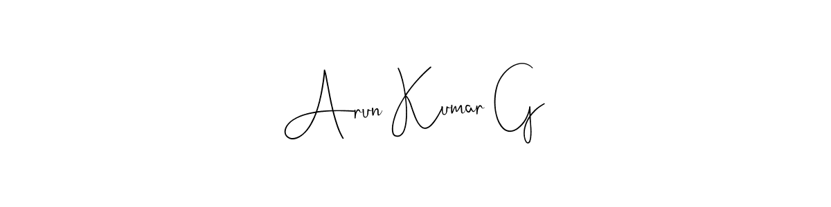 Also You can easily find your signature by using the search form. We will create Arun Kumar G name handwritten signature images for you free of cost using Andilay-7BmLP sign style. Arun Kumar G signature style 4 images and pictures png