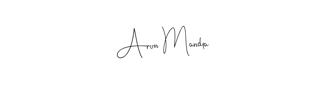 You should practise on your own different ways (Andilay-7BmLP) to write your name (Arun Mandla) in signature. don't let someone else do it for you. Arun Mandla signature style 4 images and pictures png