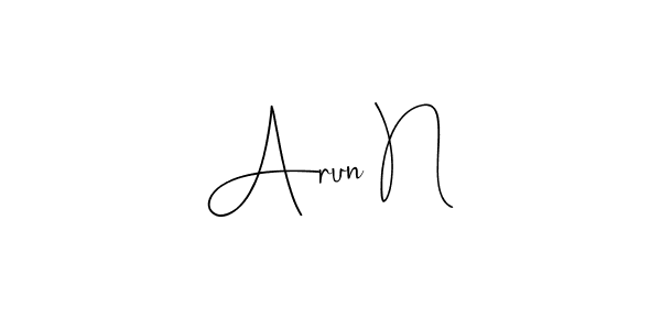 Make a beautiful signature design for name Arun N. With this signature (Andilay-7BmLP) style, you can create a handwritten signature for free. Arun N signature style 4 images and pictures png