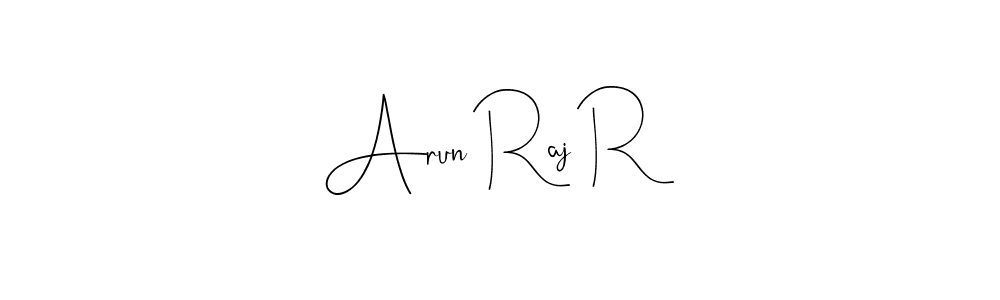 Design your own signature with our free online signature maker. With this signature software, you can create a handwritten (Andilay-7BmLP) signature for name Arun Raj R. Arun Raj R signature style 4 images and pictures png