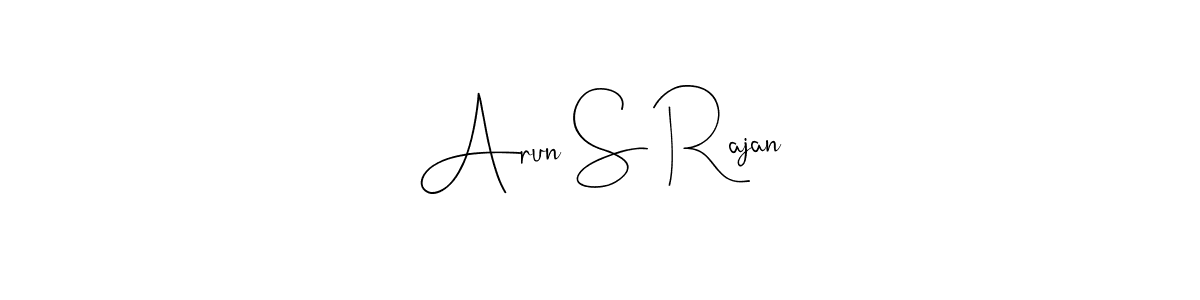The best way (Andilay-7BmLP) to make a short signature is to pick only two or three words in your name. The name Arun S Rajan include a total of six letters. For converting this name. Arun S Rajan signature style 4 images and pictures png