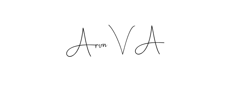 It looks lik you need a new signature style for name Arun V A. Design unique handwritten (Andilay-7BmLP) signature with our free signature maker in just a few clicks. Arun V A signature style 4 images and pictures png