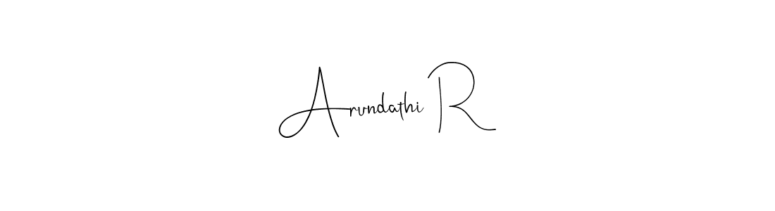 if you are searching for the best signature style for your name Arundathi R. so please give up your signature search. here we have designed multiple signature styles  using Andilay-7BmLP. Arundathi R signature style 4 images and pictures png