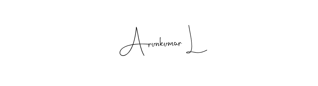 The best way (Andilay-7BmLP) to make a short signature is to pick only two or three words in your name. The name Arunkumar L include a total of six letters. For converting this name. Arunkumar L signature style 4 images and pictures png