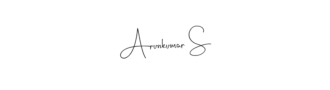 Andilay-7BmLP is a professional signature style that is perfect for those who want to add a touch of class to their signature. It is also a great choice for those who want to make their signature more unique. Get Arunkumar S name to fancy signature for free. Arunkumar S signature style 4 images and pictures png