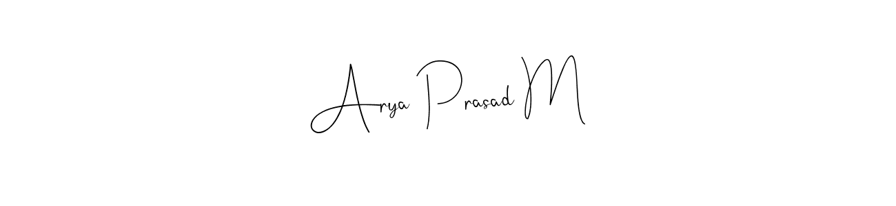 Similarly Andilay-7BmLP is the best handwritten signature design. Signature creator online .You can use it as an online autograph creator for name Arya Prasad M. Arya Prasad M signature style 4 images and pictures png