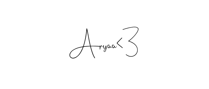 Use a signature maker to create a handwritten signature online. With this signature software, you can design (Andilay-7BmLP) your own signature for name Aryaa<3. Aryaa<3 signature style 4 images and pictures png