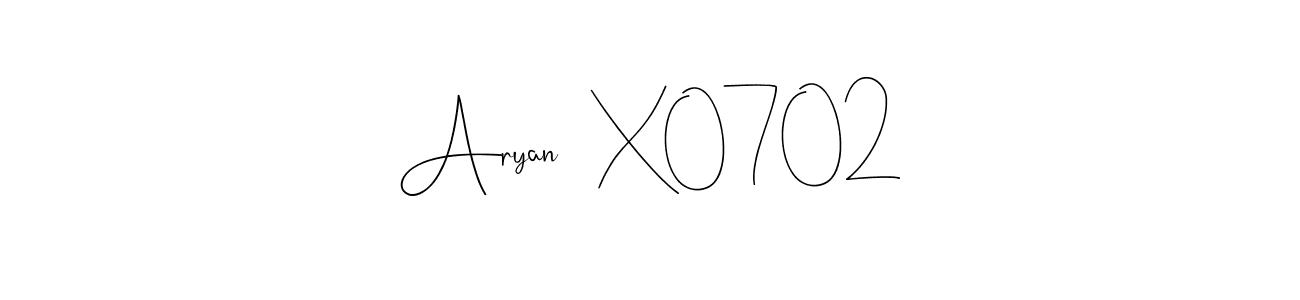 Similarly Andilay-7BmLP is the best handwritten signature design. Signature creator online .You can use it as an online autograph creator for name Aryan   X0702. Aryan   X0702 signature style 4 images and pictures png